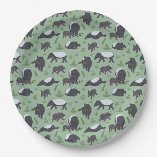 Tapir Family Dinner in Green Pappteller