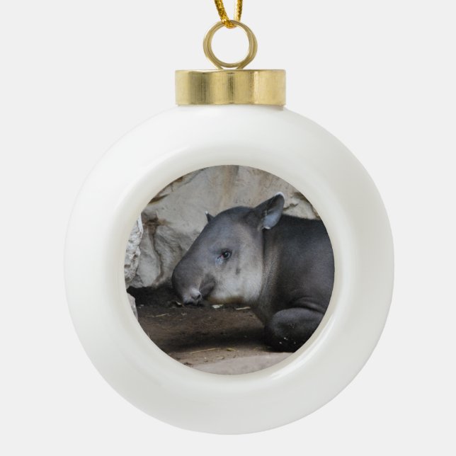 Tapir Keramik Kugel-Ornament (Vorderseite)
