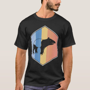 Tapir mit Retro-Farben in einem Hexagon T-Shirt