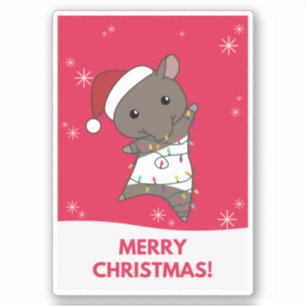 Tapir Noël Tapire Sticker pour animaux d'hiver
