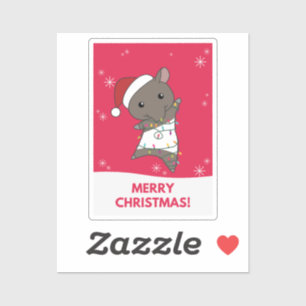 Tapir Noël Tapire Sticker pour animaux d'hiver