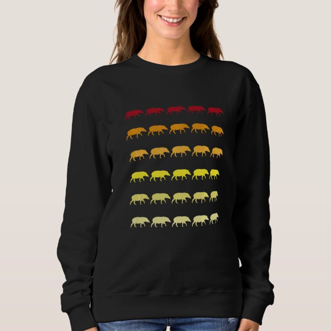 Tapir Retro-Tiermuster   Sweatshirt (Vorderseite)