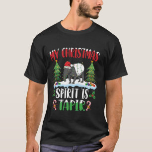 Tapir Tragen Weihnachtsmannmütze Weihnachtsgeist i T-Shirt