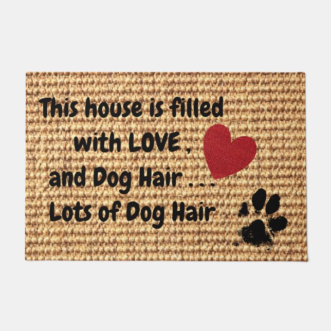 Tapis Amoureux des chiens - Amour et beaucoup de c (Devant)