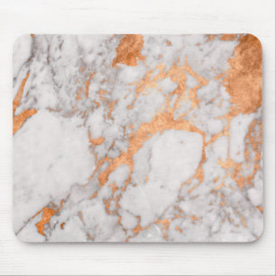 Tapis blanc de souris de marbre et d'en cuivre