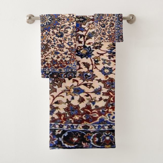 Tapis bleu turc antique Perse (En situation)