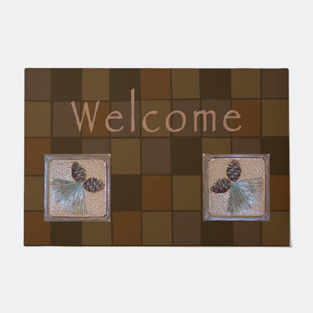 Tapis d'accueil, carreaux de roche ocher pour Bung (Devant)
