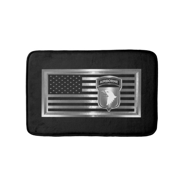 Tapis De Bain 101e division aéroportée avec drapeau américain (Devant)