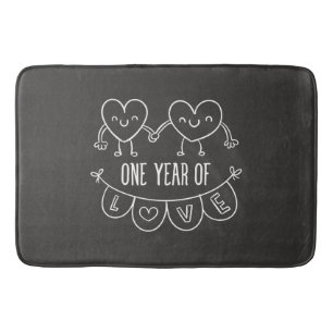 Tapis De Bain 1er anniversaire Cadeau pour son coeur de calcaire
