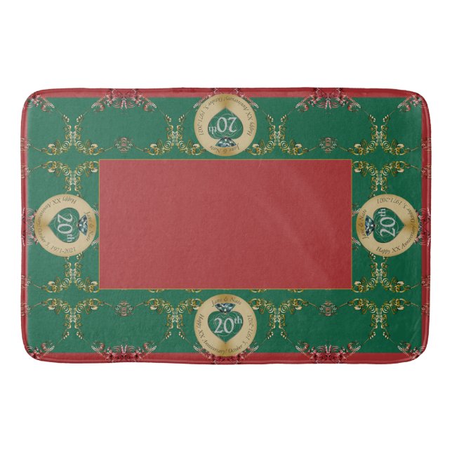 Tapis De Bain 20e/Tout Anniversaire Mariage Mat de bain (Devant)