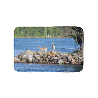 Tapis de bain 3 chèvres sur rochers
