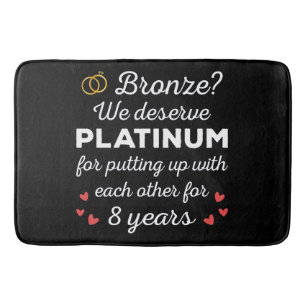 Tapis De Bain 8ème anniversaire Mariage I - Bronze Funny Couple