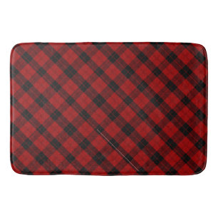 Tapis De Bain à damiers Noël Rouge Buffalo Plaid