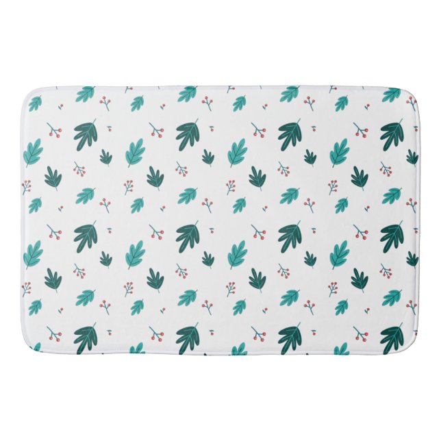Tapis De Bain À feuillage persistant Tree Feuilles et Red Holly  (Devant)