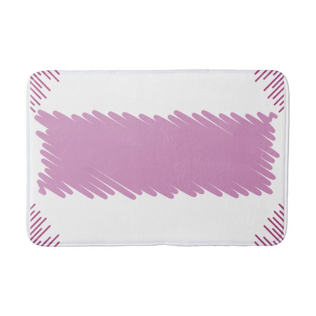 Tapis de bain à la bordure rose avec conception de (Devant)