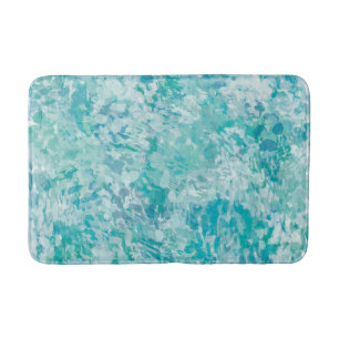 Tapis de bain à la menthe bleue impressionniste Ab