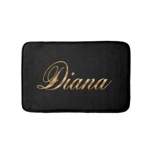 Tapis de bain à lettrage Diana gold Design