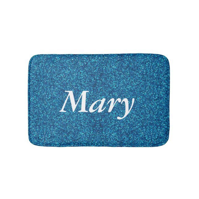 Tapis de bain à Parties scintillant bleu personnal (Devant)