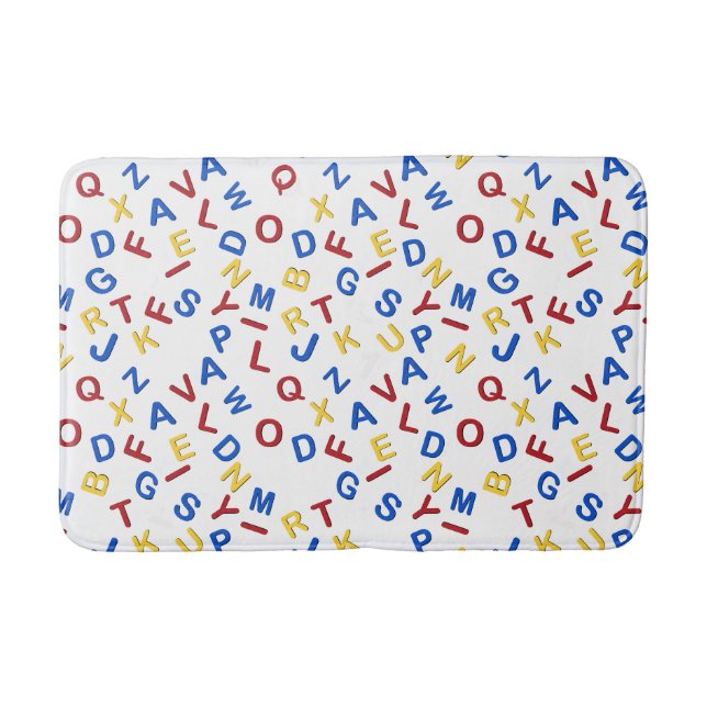 Tapis De Bain ABC rouge jaune bleu bain mat (Devant)