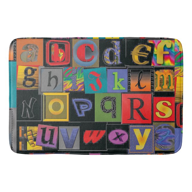 Tapis De Bain ABCDEFG — L'alphabet des polices folles (Devant)