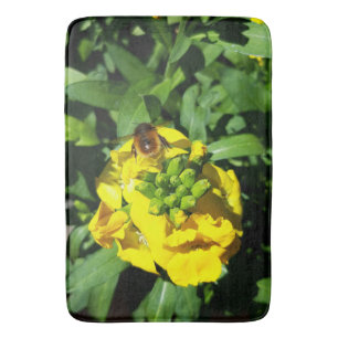 Tapis De Bain Abeille sur Fleurs Jaunes