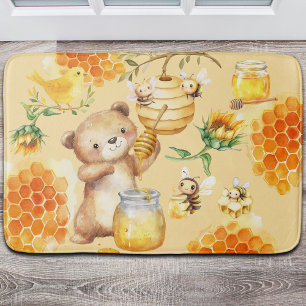 Tapis De Bain Abeilles d'ours au miel personnalisées