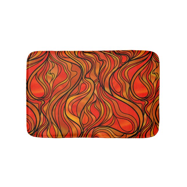 Tapis De Bain Abstrait de verre orange (Devant)