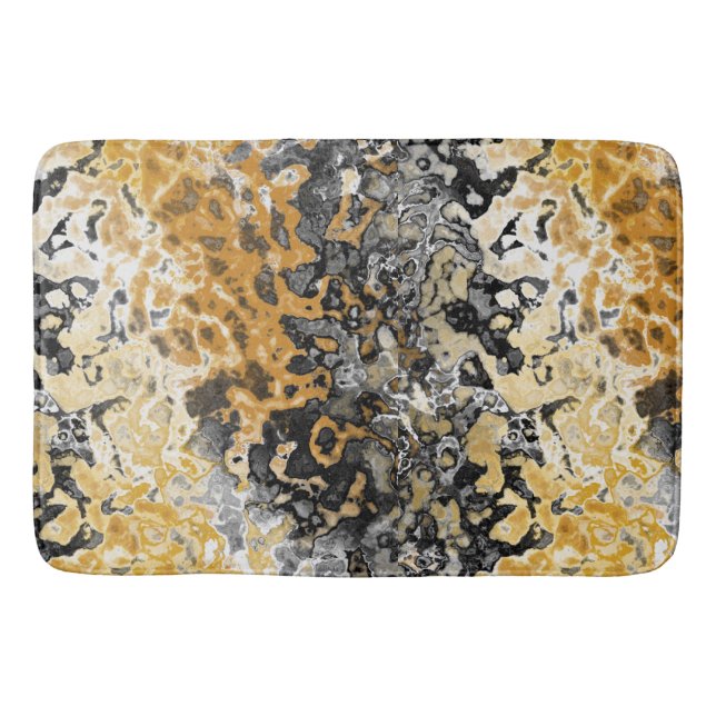 Tapis De Bain Abstrait gris et jaune (Devant)