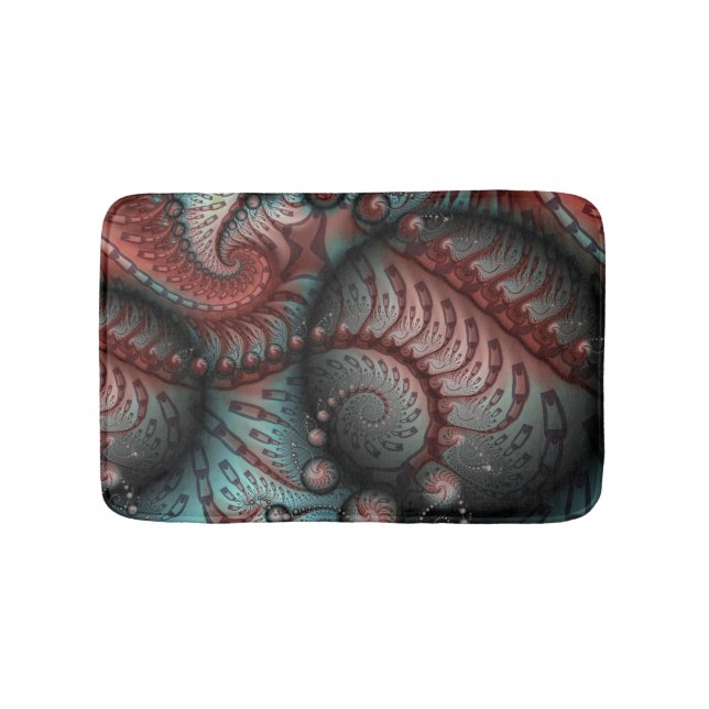 Tapis De Bain Abstrait Imaginaire dynamique Fractal Art Brown Bl (Devant)