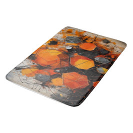 Tapis De Bain Abstrait Industriel Hexagone & Éclaboussure Grunge