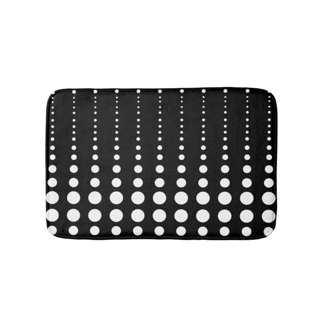 Tapis De Bain Abstrait moderne design noir lignes blanches point (Devant)
