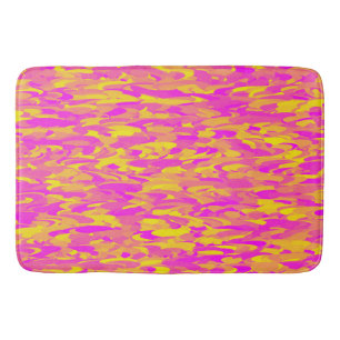 Tapis De Bain Abstrait Motif rose jaune orangé