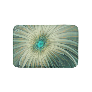 Tapis De Bain Abstrait Sage Green Imaginaire Fleur Fractal Art