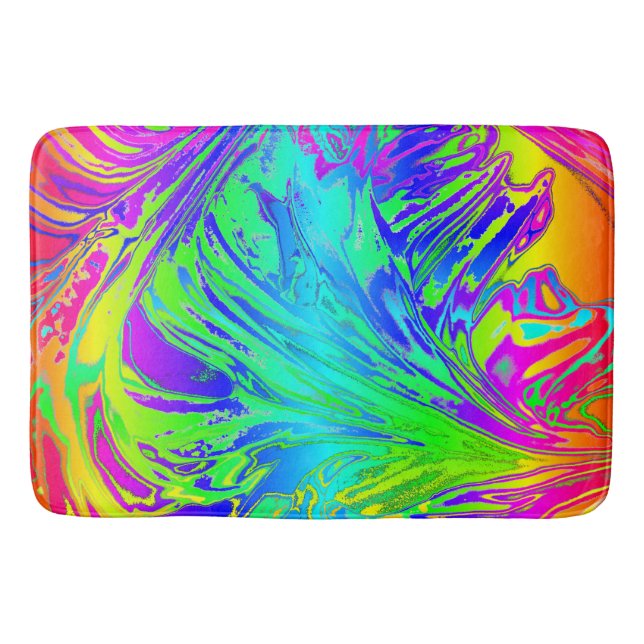 Tapis De Bain Abstrait Splashing Rainbow Liquid (Devant)