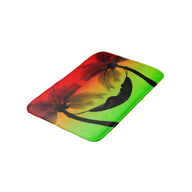 Tapis De Bain Abstraite vie tropicale | Hammock Silhouette (Angle)