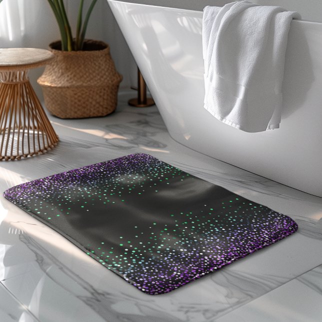 Tapis De Bain Accent de Parties scintillant couleur noire (Créateur téléchargé)