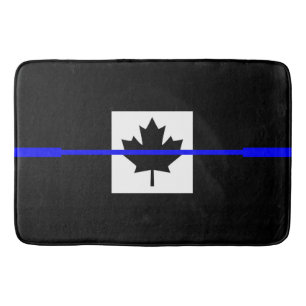 Tapis De Bain Accent mince de la ligne bleue sur le drapeau cana