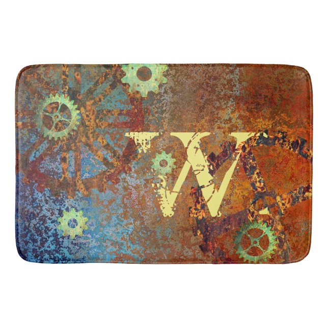 Tapis De Bain Accessoires d'horlogerie Steampunk rouillé (Devant)