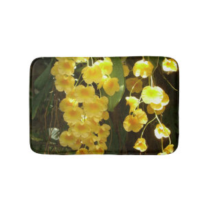 Tapis De Bain Accrocher les orchidées jaunes Fleurs tropicales