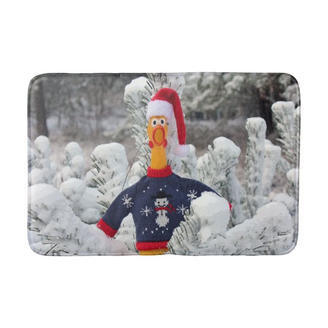Tapis De Bain Adorable Chicken Christmas Bath Mat! (Devant)