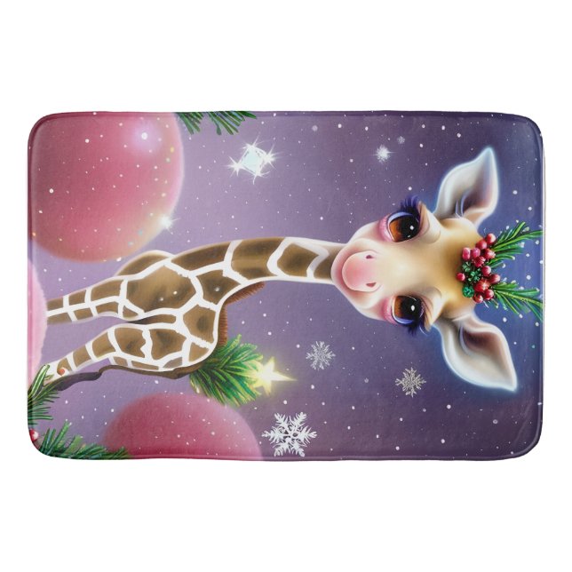 Tapis De Bain Adorable Imaginaire bébé Giraffe avec Holly (Devant)