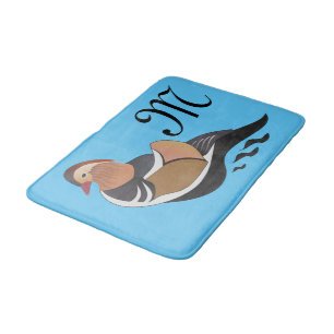 Tapis De Bain Adorable Mandarin Duck Swimming