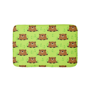 Tapis De Bain Adorable Motif de la marmotte de bois