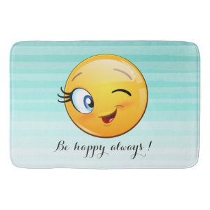 Tapis De Bain Adorable Winking Emoji Face-Be heureux toujours