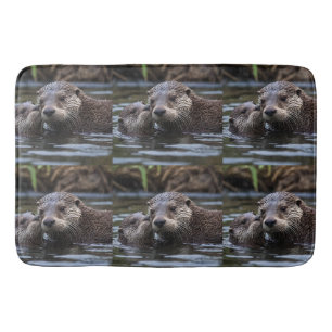 Tapis De Bain **"Adrift in Love : Mummy and Baby Otter"**