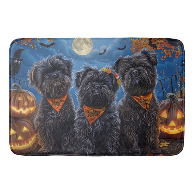 Tapis De Bain Affenpinscher Halloween Éffrayant (Devant)