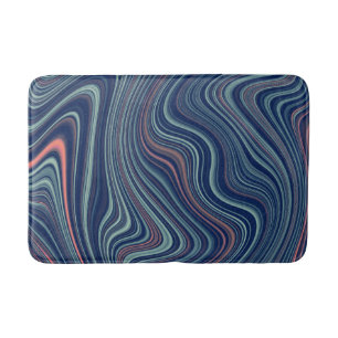 Tapis De Bain Agate marbré bleu et bracelet blanc Résumé