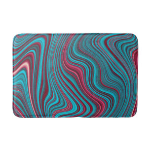 Tapis De Bain Agate marbré bleu et magenta ondulé Abrégé