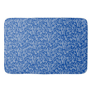 Tapis De Bain Agritourisme simple motif floral bleu