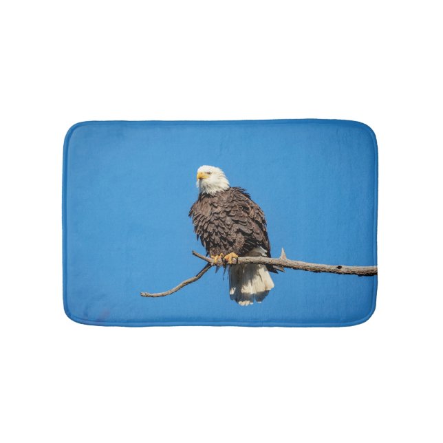 Tapis De Bain Aigle à tête blanche sur une branche d'arbre (Devant)